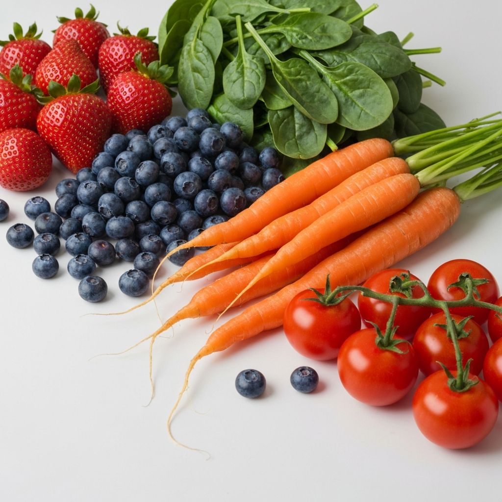 Colorful fruits and vegetables